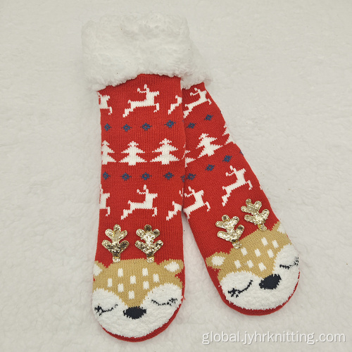 China Winter Crochet Fuzzy Fluffy Sherpa Slipper Socks Factory
